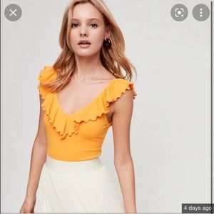 Aritzia Orange Danette Bodysuit